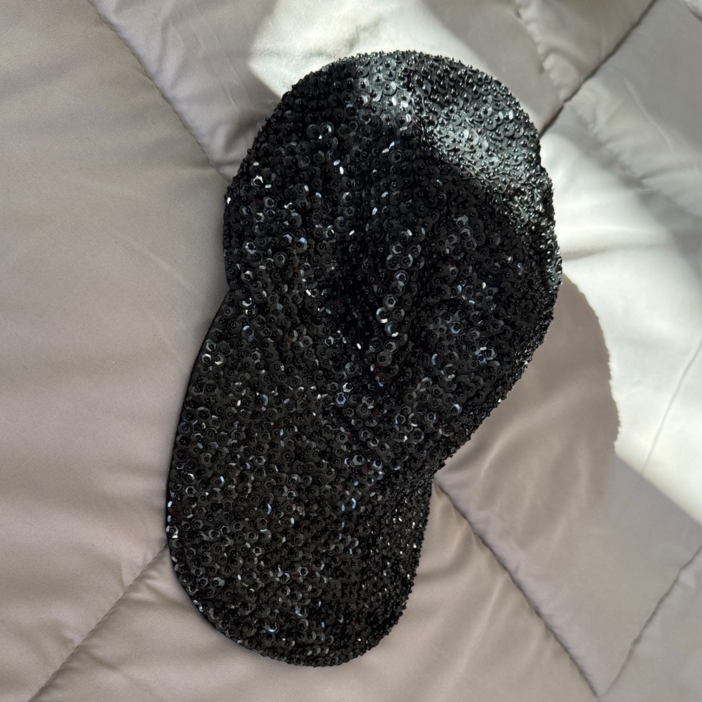Elegant Black Sequin Women's Cap